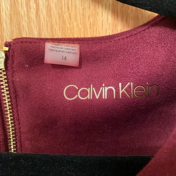 Calvin Klein size 14 mulberry suede dress - Picture 2 of 3